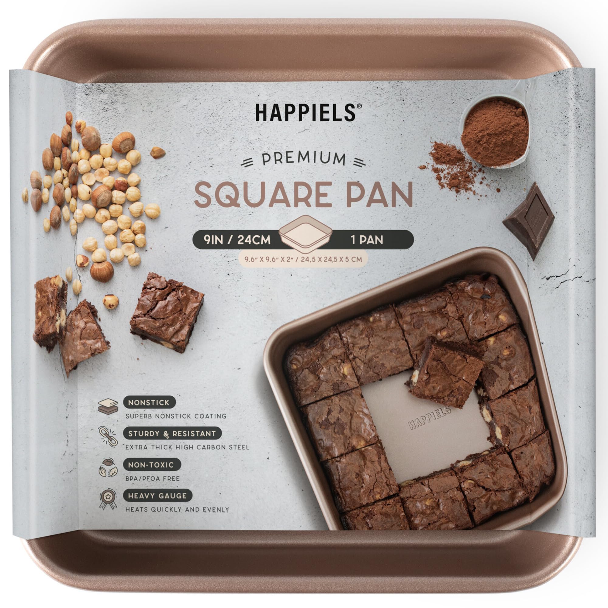 Amazon.com: HAPPIELS Nonstick 9x9 Baking Pan | PFOA & BPA Free Non